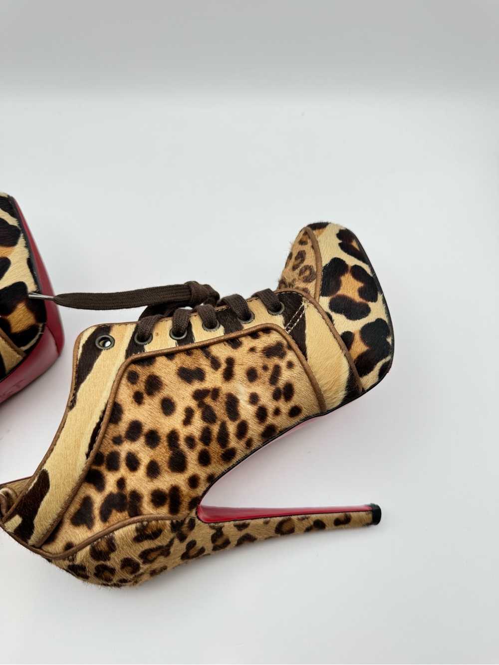 Christian Louboutin Pony Hair Leopard Venus Orlato 140 Booties EU 37 READ - Picture 9 of 11